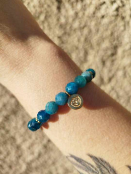 Bracelet Mala Apatite Bleue