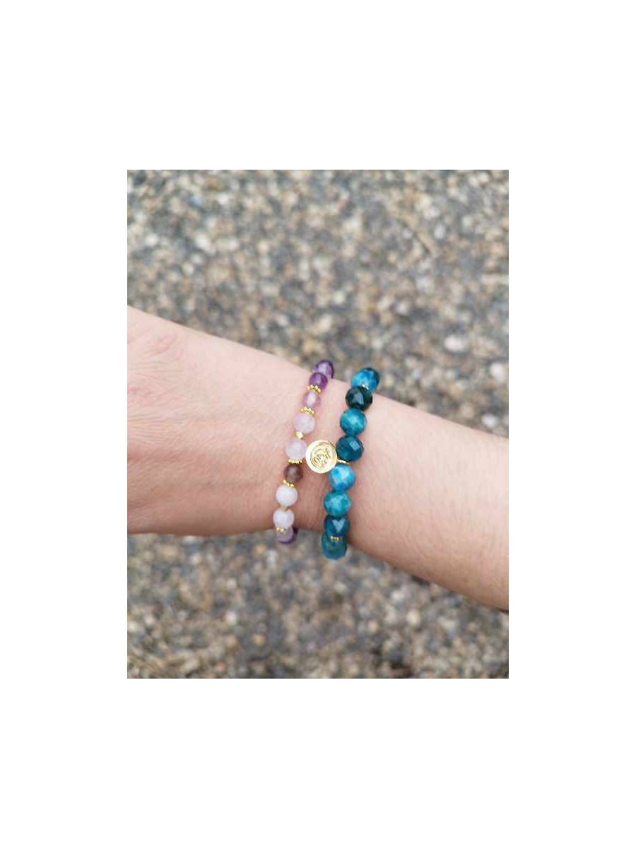 Bracelet Mala Apatite Bleue